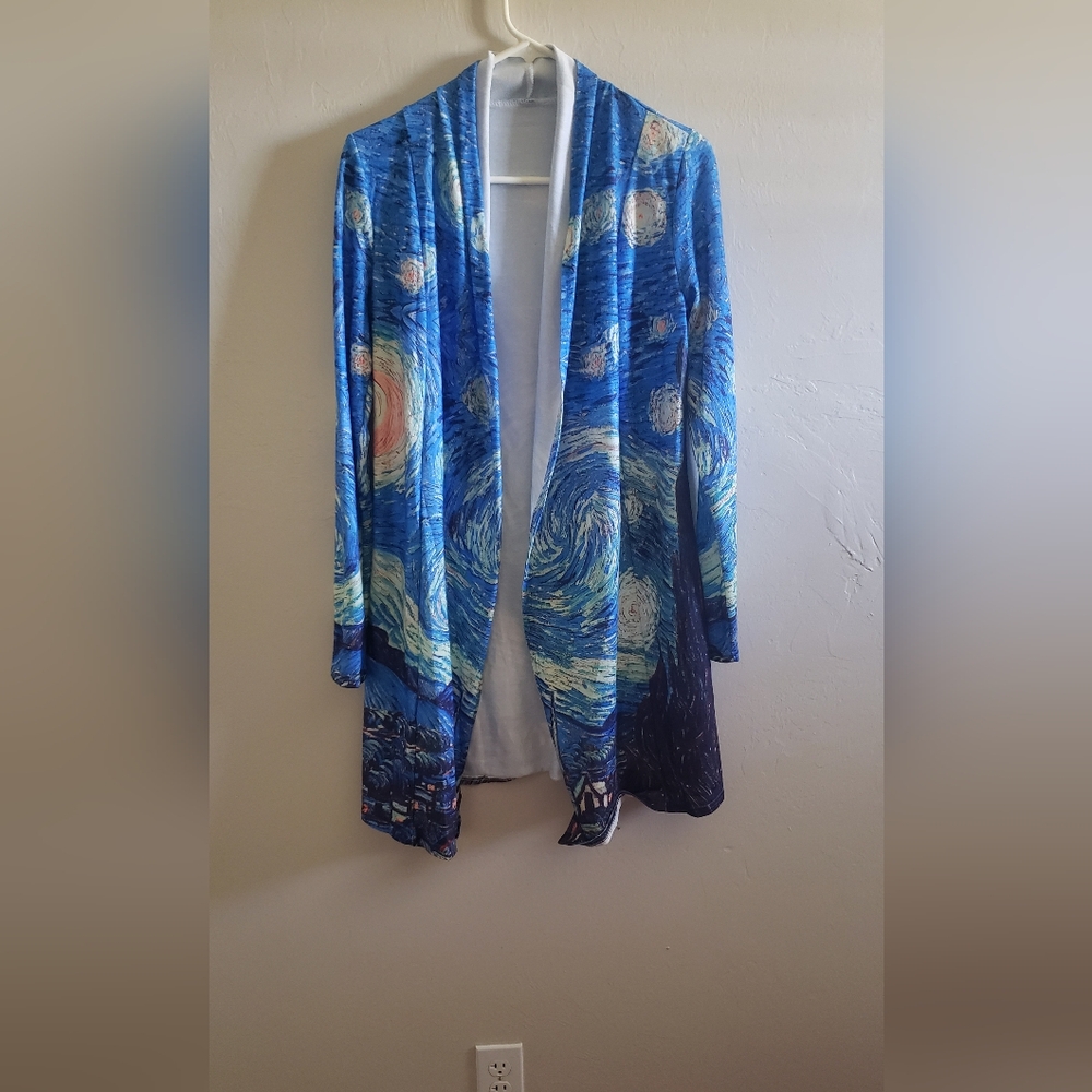 Van Gogh Starry Night long sleeve cardigan
